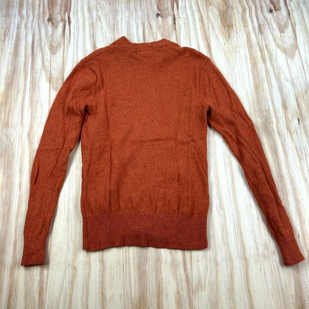 Scotch & Soda Knitwear Sweater Mens Medium Orange Wool Blend Long Sleeve Cozy